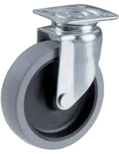 RUOTA GOMMA C/PIASTRA GIREVOLE - CEBORA 2