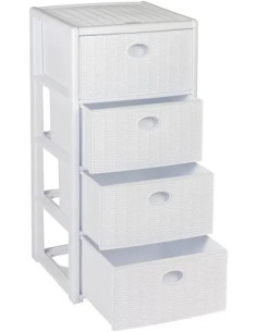 CASSETTIERA RATTAN BIANCO - DUPLAST