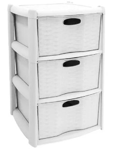 CASSETTIERA RATTAN BIANCO - DUPLAST 2
