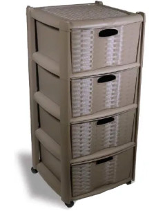 CASSETTIERA RATTAN CORTECCIA MET - DUPLAST