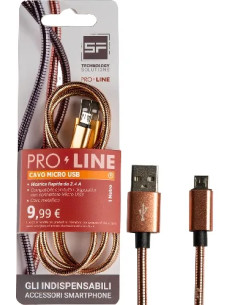 CAVO SMARTPHONE MICRO USB 1MT METALLICO GOLD PROLINE - SF-SOLUTIONS