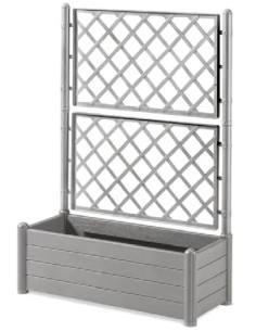 FIORIERA CON SPALLIERA GRIGIO NATURAL ITALI - STEFANPLAST