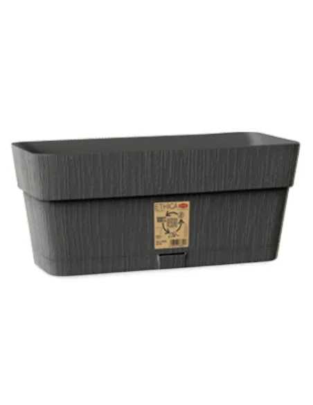 VASO BALCONETTA ETHICA GRIGIO CON RISERVA ACQUA STEFANPLAST - STEFANPLAST | Utensili Store