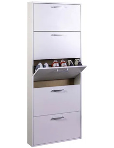 SCARPIERA LEGNO BIANCO 5 RIBALTE - Senza Marca