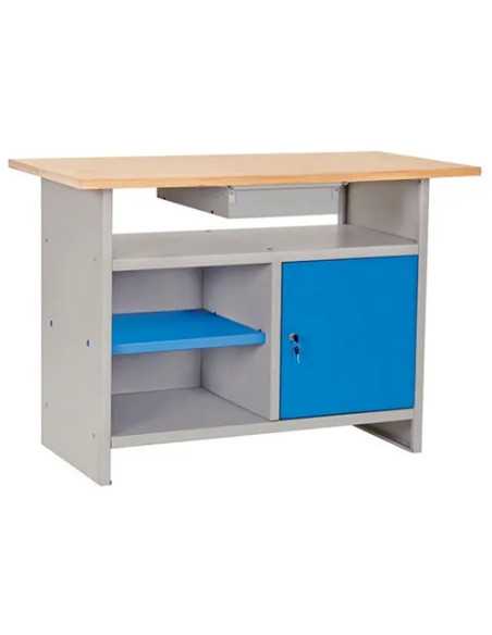 BANCO DA LAVORO METALLO PIANO LEGNO - ferma cassetto | Utensili Store
