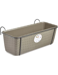 FIORIERA SET BALCONE NATURAL CM50 TORTORA CON RISERVA ACQUA - STEFANPLAST