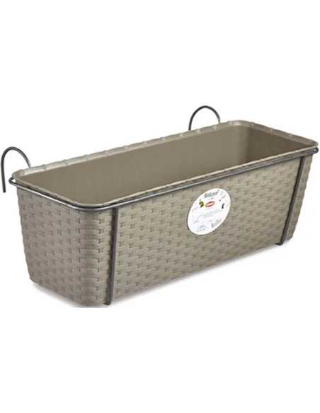 FIORIERA SET BALCONE NATURAL CM50 TORTORA CON RISERVA ACQUA - STEFANPLAST | Utensili Store
