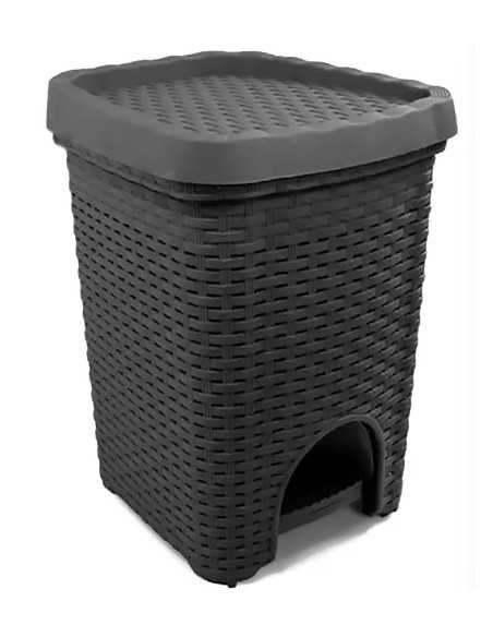 PATTUMIERA A PEDALE 16LT RATTAN GRIGIO ANTRACITE - DUPLAST | Utensili Store