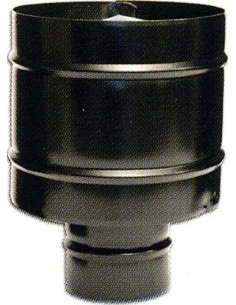 FUMAIOLO ANTIVENTO TUBO STUFA PELLET ACCIAIO INOX NERO - Senza Marca