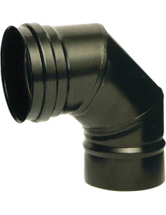 GOMITO TUBO STUFA PELLET ACCIAIO INOX NERO - Senza Marca