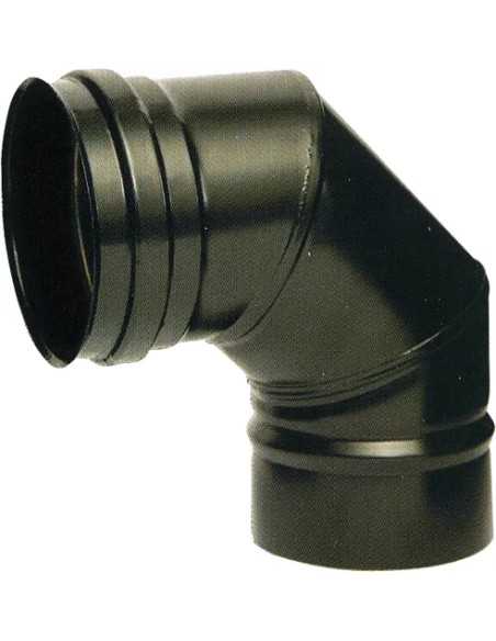 GOMITO TUBO STUFA PELLET ACCIAIO INOX NERO - Senza Marca | Utensili Store