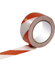 NASTRO SEGNALETICO ADESIVO BIANCO ROSSO PVC - Senza Marca