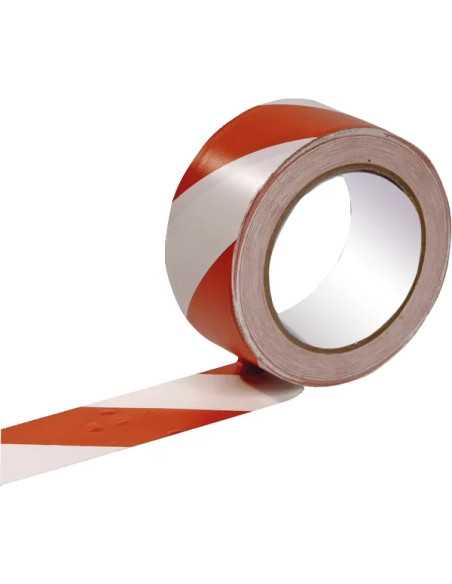 NASTRO SEGNALETICO ADESIVO BIANCO ROSSO PVC - Senza Marca | Utensili Store