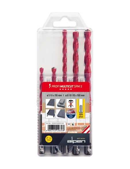 PUNTE SERIE UNIVERSALI PROFI MULTICUT SPM 5 SDS PLUS 5PZ ALPEN - ALPEN | Utensili Store