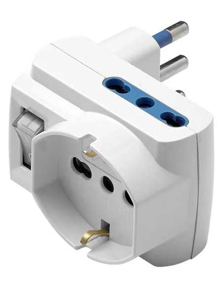 ADATTATORE TRIPLO SALVASP. 16A INT.+SCHUKO P40 BIANCO MAURER - MAURER | Utensili Store