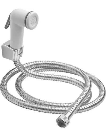 DOCCETTA A MANO BIANCA CON PULSANTE SHUT-OFF FLESSIB. 1,5MT MAURER AQUA - MAURER | Utensili Store