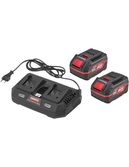 KIT CARICABATTERIA DOPPIO YAMATO MYX + 2 BATTERIE - YAMATO-MYX | Utensili Store
