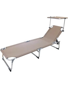 LETTINO SPIAGGIA ALLUMINIO TORTORA PAPILLON PARASOLE E MANIGLIA - PAPILLON