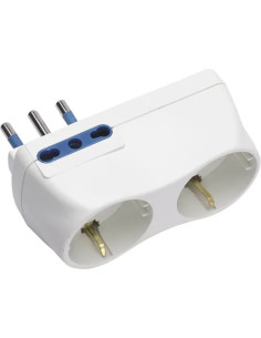 ADATTATORE 2 PRESE SCHUKO + 2 PRESE LATERALI BIPASS 16A MAURER - MAURER