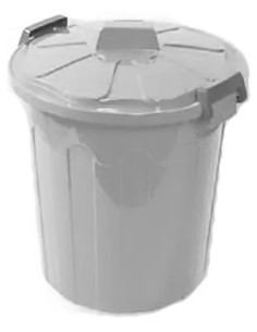 BIDONE VULCANO CON COPERCHIO LT 50 SILVER - DUPLAST