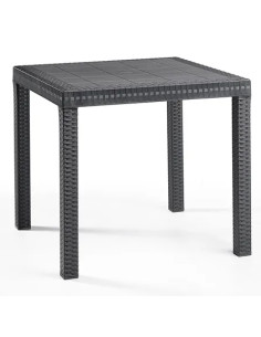 TAVOLO RESINA QUADRATO 'SATURNO' ANTRACITE SIMILRATTAN  - Senza Marca