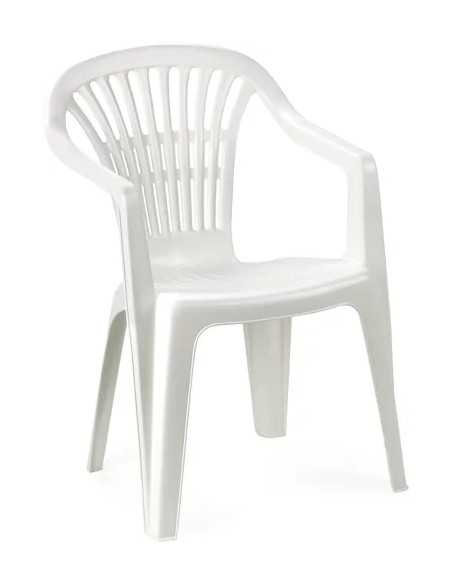 SEDIA RESINA BIANCA ARGO-SCILLA CON BRACCIOLI - Senza Marca | Utensili Store