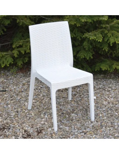 SEDIA RESINA 'SELENE' BIANCA SIMILRATTAN  - Senza Marca
