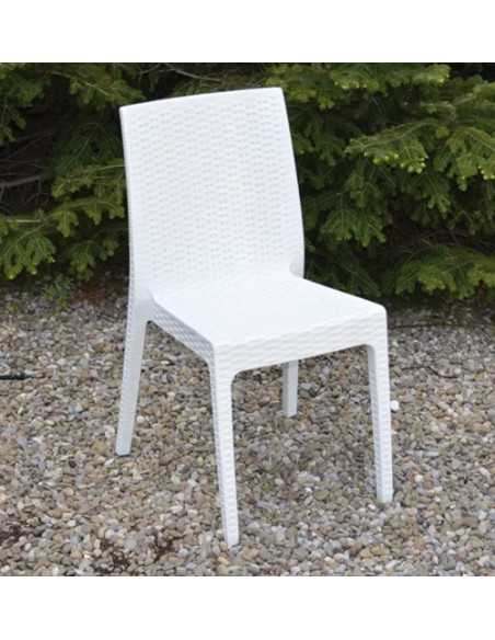 SEDIA RESINA 'SELENE' BIANCA SIMILRATTAN - Senza Marca | Utensili Store