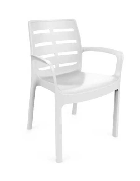 SEDIA RESINA CON BRACCIOLI BIANCA BORNEO - Senza Marca | Utensili Store