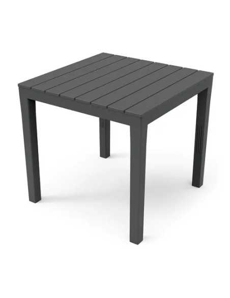 TAVOLO RESINA QUADRATO 'BALI' ANTRACITE - Senza Marca | Utensili Store