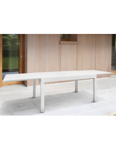 TAVOLO ALLUMINIO ALLUNGABILE CERBOLI BIANCO - PAPILLON