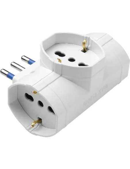 ADATTATORE TRIPLO SCHUKO 3 PRESE P40 BIANCO MAURER -CF.BUSTA - MAURER | Utensili Store