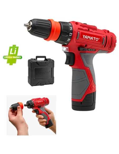 TRAPANO AVV. BATTERIA YAMATO 12V 2AH KIT INSERTI E PUNTE - YAMATO | Utensili Store