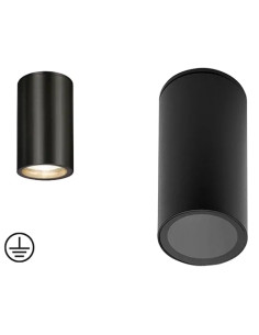 APPLIQUE DA SOFFITTO FINE NERA TONDA GU10 - PAPILLON