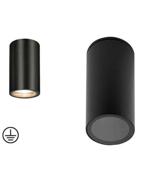 APPLIQUE DA SOFFITTO FINE NERA TONDA GU10 - PAPILLON | Utensili Store