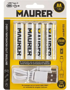 BATTERIE MAURER RICARICABILI USB STILO - MAURER