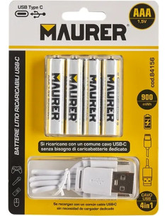 BATTERIE MAURER RICARICABILI USB MINISTILO 900MWH - MAURER