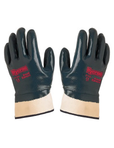 GUANTI LAVORO NITRILE BLU HYCRON - Senza Marca