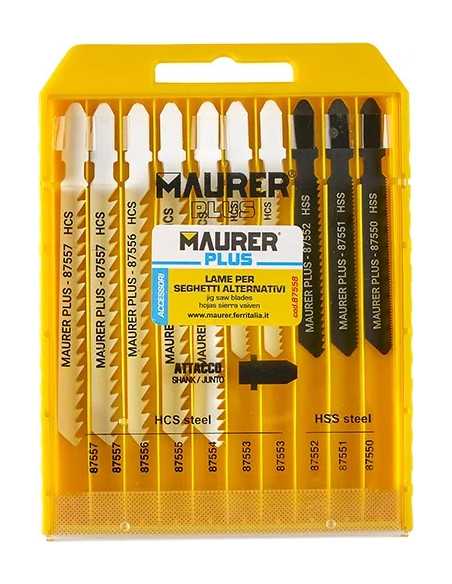 LAME X SEGHETTO ALT. ASSORTITE CF10PZ MAURER PLUS-PLACCHETTA - MAURER-PLUS | Utensili Store
