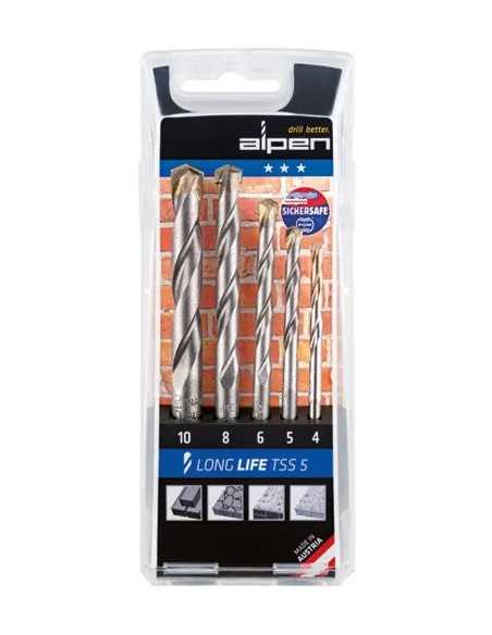 PUNTE SERIE MURO LONG LIFE TSS 5 5PZ ALPEN ASTUCCIO PVC - ALPEN | Utensili Store