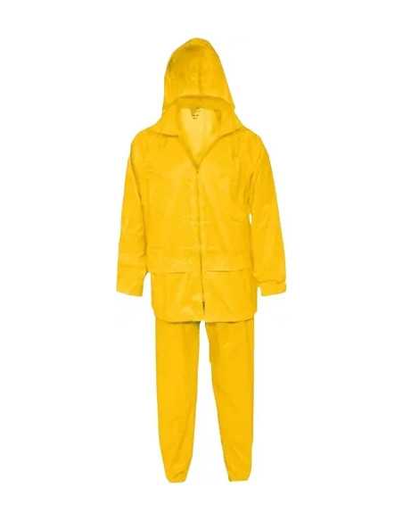 IMPERMEABILE LAVORO POLIESTERE/PVC COMPLETO GIALLO XXL MAURER - MAURER | Utensili Store