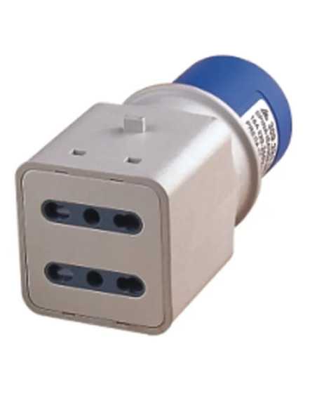 ADATTATORE INDUSTR. MAURER PLUS 220V SPINA CEE+2PRESE BIPASSO - MAURER-PLUS | Utensili Store