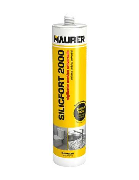 SILICONE ACETICO "SILICFORT 2000" MAURER 280ML BIANCO - MAURER | Utensili Store