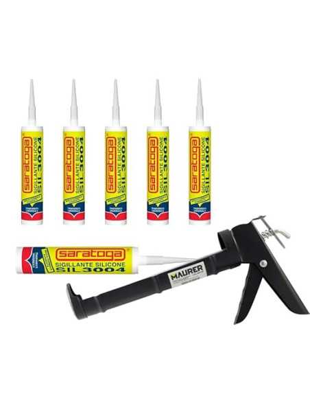 Kit Silicone Sigillante Antimuffa + Pistola per Silicone - SARATOGA & MAURER | Utensili Store