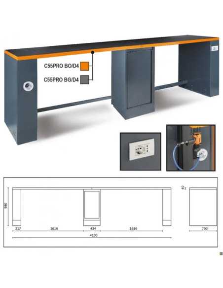 BANCHI PRO COMPLETI GREY 4MT - Beta Utensili | Utensili Store