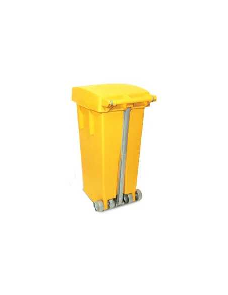 BIDONE X RIFIUTI C/RUOTE 80LT GIALLO - ICS | Utensili Store