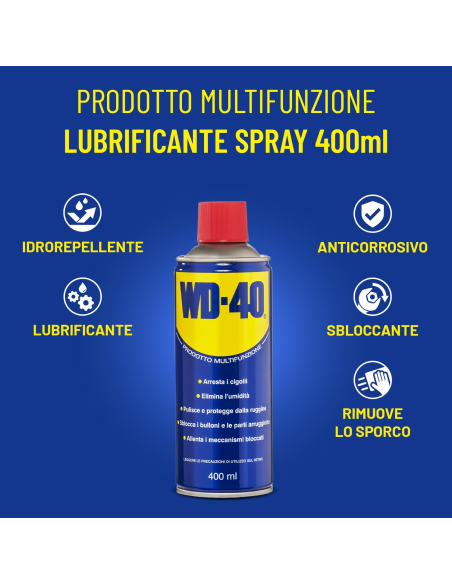 Prodotto Multifunzione - Lubrificante Spray - Senza silicone - 400ml - WD-40 | Utensili Store