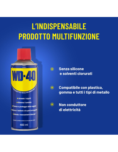 LUBRIFICANTE MULTIFUNZIONE SPRAY 400ml. - WD-40 | Utensili Store