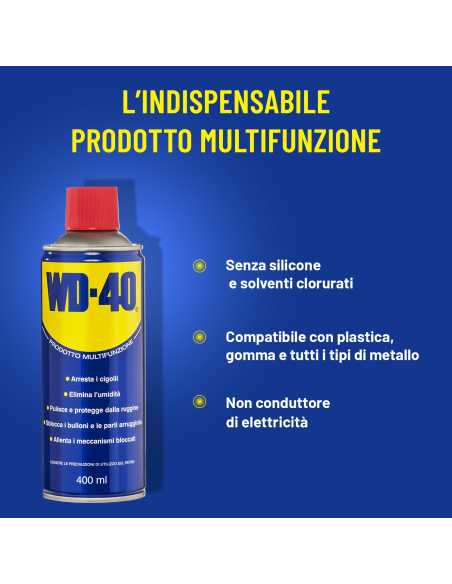 Prodotto Multifunzione - Lubrificante Spray - Senza silicone - 400ml - WD-40 | Utensili Store