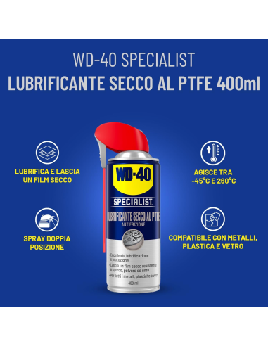 Lubrificante Secco al PTFE - Antifrizione - NSF H2-400ml - WD-40 Specialist | Utensili Store